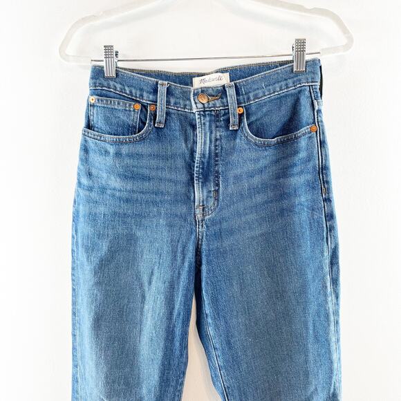 Madewell High Rise Raw Hem Perfect Vintage Jeans Blue 25 - Picture 7 of 12